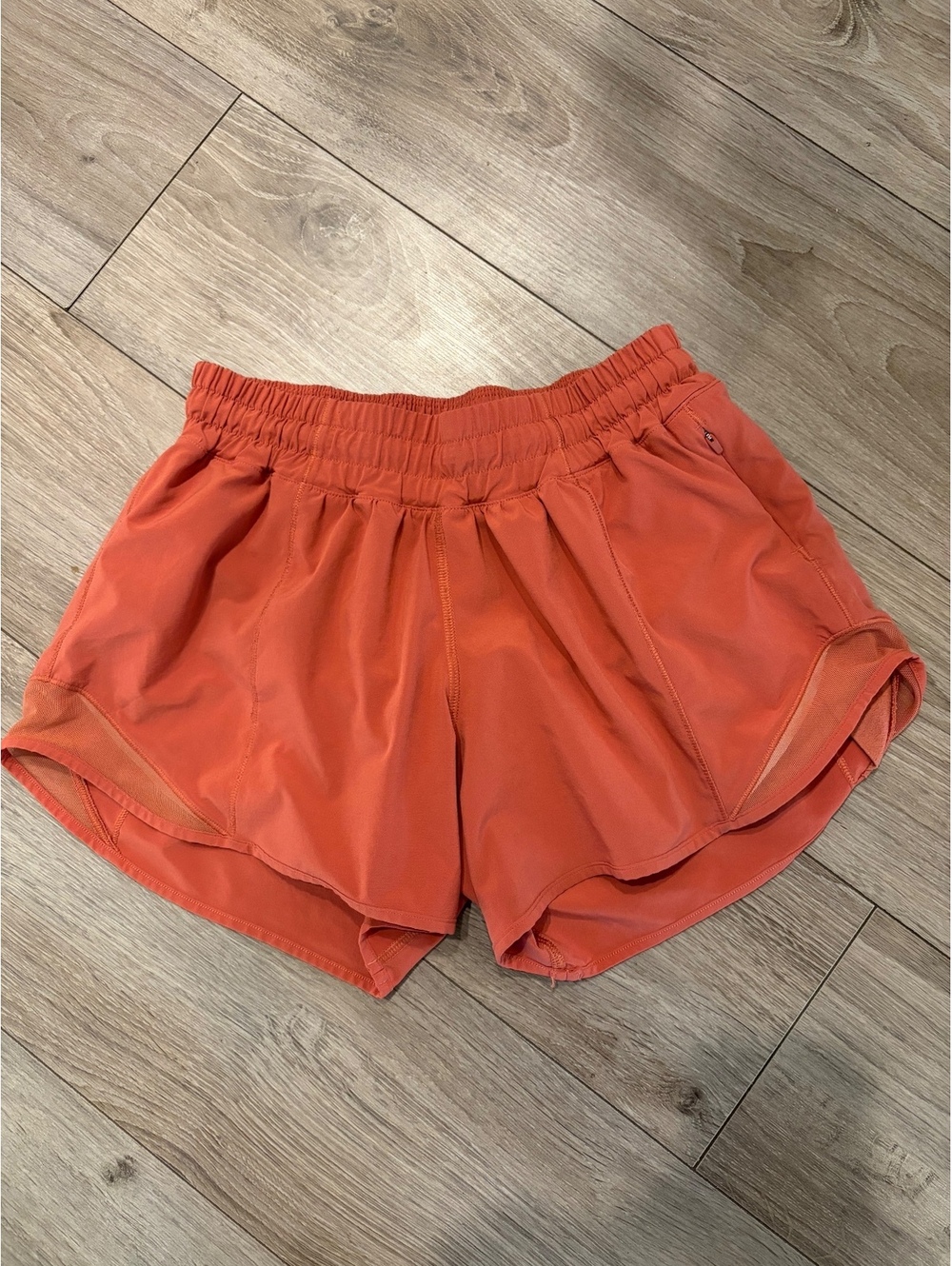 Lululemon Rust/Terracotta Lined Running Shorts — Size 4 Tall